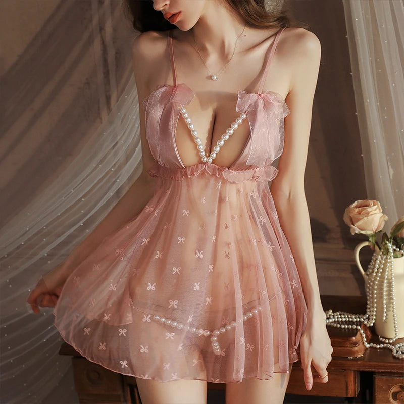 Pearl Lace Babydoll Set