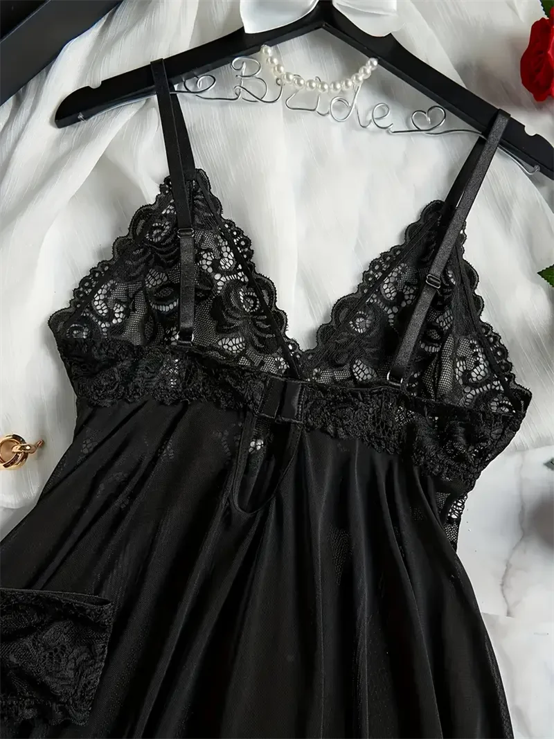 Sheer Lace Nightdress Set